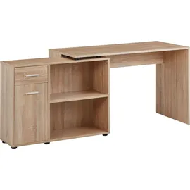 FineBuy Design Eckschreibtisch mit Regal 120 x 75,5 x 106,5 cm Moderner Büro-Schreibtisch, Computer-Tisch Arbeitszimmer, Winkelschreibtisch Home Office Grau