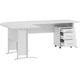 moebel-dich-auf OFFICE LINE Winkelschreibtisch 160 x 120 x 75 cm Weiß