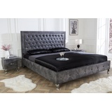 Riess Ambiente Chesterfield Doppelbett EXTRAVAGANCIA 180x200cm antik grau Nietenbesatz