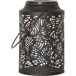 LED-Solar-Dekoration "Leafy", Laterne, schwarz