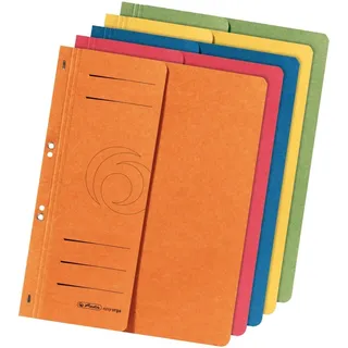 Herlitz Ösenhefter A4 1/2-Vorderdeckel farbig sortiert 5er Packung