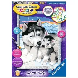 RAVENSBURGER 28479 Malen nach Zahlen Husky Kuss