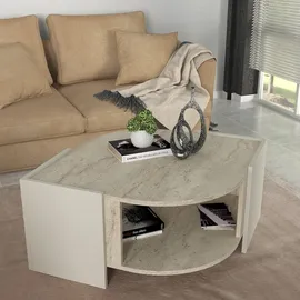 moebel17 Couchtisch Marbel Beige Granit Optik