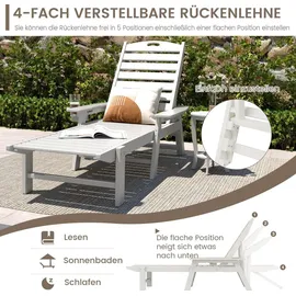 Costway Sonnenliege 4-fach verstellbar 0 x 0 x 0 cm Weiß