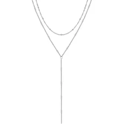 Hey Happiness Layering Y-Kette Edelstahl Silber Damen 