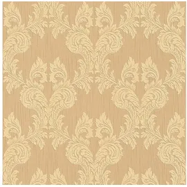 Profhome Textiloptik Tapete Barock 0,53 m x 10 m 5,33 m2 Orange