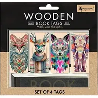 Cozywood Lesezeichen aus Holz Tiere Mandalas