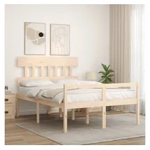 vidaXL Bett, Seniorenbett mit Kopfteil 140x190 cm Massivholz