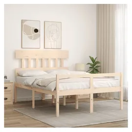 vidaXL Bett, Seniorenbett mit Kopfteil 140x190 cm Massivholz