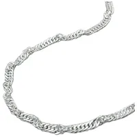 GALLAY Kette 2mm Singapurkette diamantiert Silber