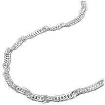GALLAY Kette 2mm Singapurkette diamantiert Silber