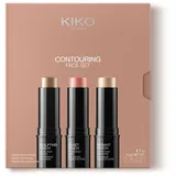 KIKO Milano Contouring Face Set 01, Gesichts-Make-up-Set mit 3 Sticks: Rouge, Highlighter und Contouring