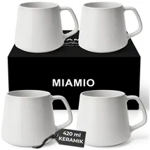 MiaMio Kaffeetasse 0,42 l Weiß 4 St.