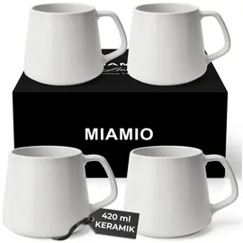MiaMio Kaffeetasse 0,42 l Weiß 4 St.
