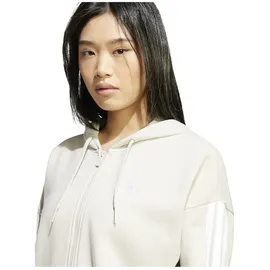 adidas Damen Kapuzensweat Essentials 3-Streifen French Terry, Größe XS in Grau WONALU/WHITE