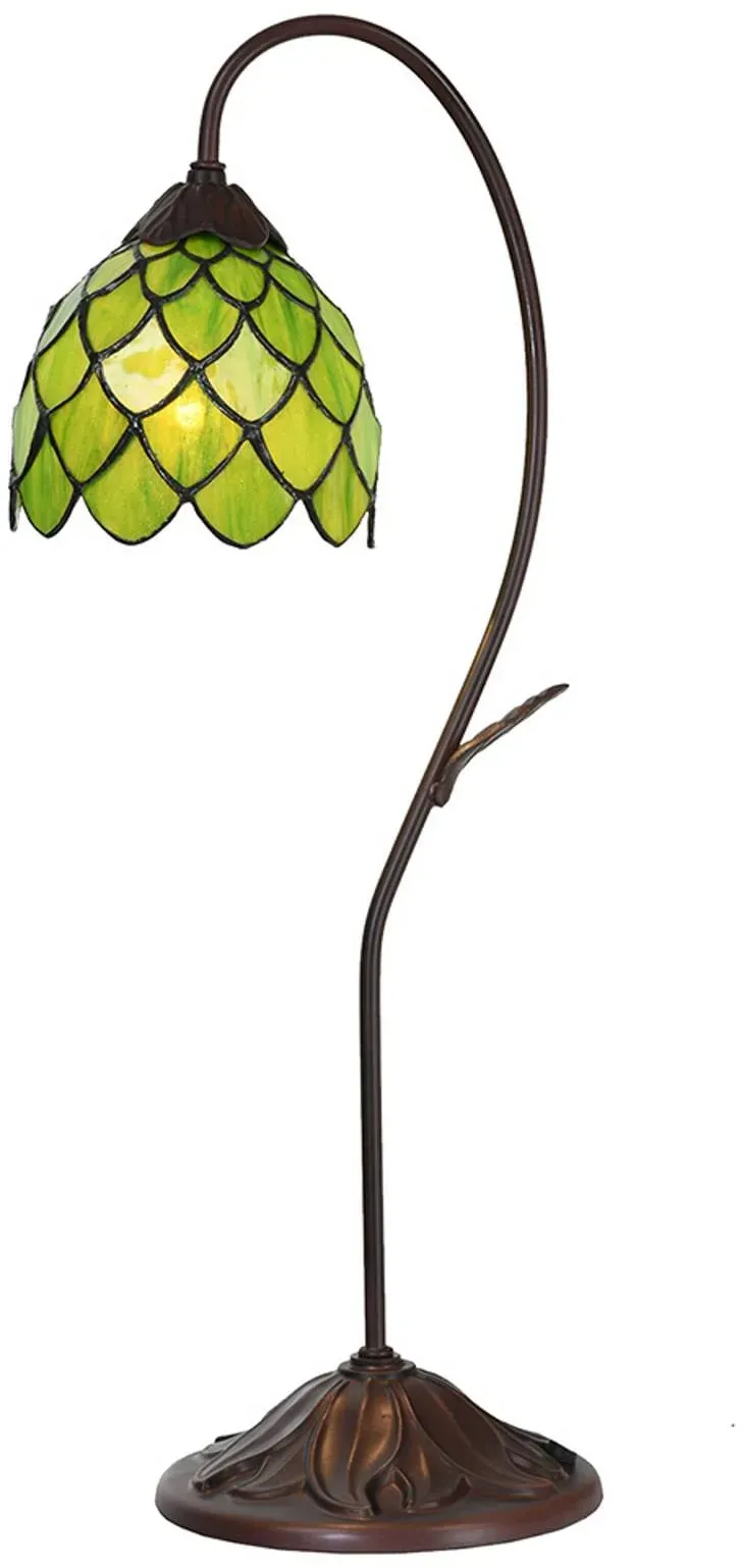 Clayre&Eef Tiffany Tischlampe 5LL-6045, braun / rost, für Wohn- / Esszimmer, Metall, Tiffany, Tischlampe - 28 cm - 28 cm - 60 cm