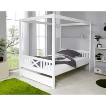 TICAA Himmelbett Lino 140 x 200 cm weiß
