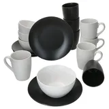Mambocat Nero Bianco Frühstücksset 16-tlg. weiß/schwarz
