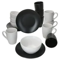 Mambocat Nero Bianco Frühstücksset 16-tlg. weiß/schwarz