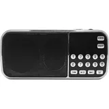 Y-501 Mini-FM-Radio, digital, tragbar, 3 W, Stereo-Lautsprecher, MP3-Audio-Player, Hi-Fi-Klangqualität mit 0,75-Zoll-Bildschirm, LED-Taschenlampe - Schwarz