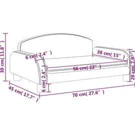 vidaXL Kindersofa Taupe 70 x 45 x 30 cm Kiefer schwarz