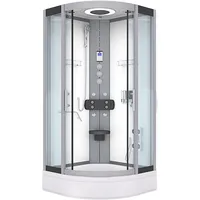 AcquaVapore D58-50T1 Komplettdusche mit Pendeltür 90 x 90 cm weiß Sicherheitsglas ESG D58-50T1-EC