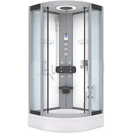 AcquaVapore D58-50T1 Komplettdusche mit Pendeltür 90 x 90 cm weiß Sicherheitsglas ESG D58-50T1-EC