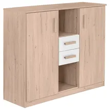 Möbel Boss Kommode 124 x 105 x 41 cm Holzfarben / Weiß