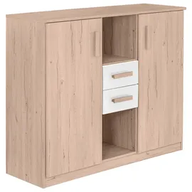 Möbel Boss Kommode 124 x 105 x 41 cm Holzfarben / Weiß