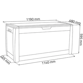 Prosperplast Gartenbaul 310 Liter Boxe Matuba in Schokoladenfarbe 119 x 48 x 60 cm