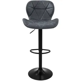 ML-Design Barhocker 2er Set aus Kunstleder, Anthrazit, mit Rückenlehne Fußstütze,