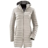 G.I.G.A. DX by killtec Bacarya - Funktionsparka mit Kapuze - Steppjacke lang - Übergangsmantel in Daunenoptik, hellgrau, 36