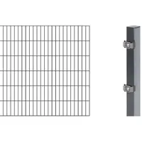 GAH Alberts Doppelstabmattenzaun Set 1 Matte 120 cm anthrazit