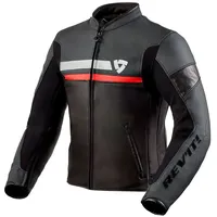 RevIt! Mile Motorrad Lederjacke Rot/Schwarz/Weiß 50