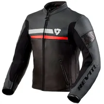 RevIt! Mile Motorrad Lederjacke Rot/Schwarz/Weiß 50