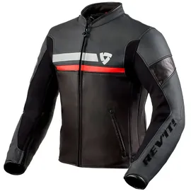 RevIt! Mile Motorrad Lederjacke Rot/Schwarz/Weiß 50