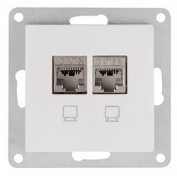 Netzwerk-Dose McPower ''Flair'' CAT6A, UP, weiß, vollgeschirmt