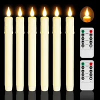 flintronic 6 Stück Flammenlose Tafelkerzen, LED Stabkerzen mit Fernbedienung, Flammenlose LED Kerze für Halloween Hochzeit Party Dekoration