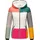 Navahoo Damen Stylische Steppjacke Colorblocking Übergangsjacke mit Kapuze Multikulti