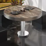 GGM Möbel Bistro Loungetisch Ø 50 x 41 cm Vintage Old/Edelstahl