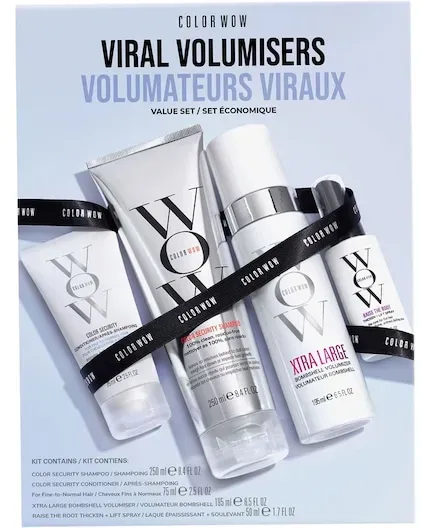 COLOR-WOW Haarpflege ConditionerViral Volumisers Kit Xtra Large Bombshell Volumizer 195ml + Color Security Shampoo 250ml + Color Security Conditioner 75ml + Raise The Root Thicken & Lift Spray 50ml 1 Stk. (68,95 € / 1 Stk.)