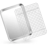 Luxuskollektion Backblech mit Abkühlgitter Edelstahl 31,5x24,6x2,5cm Backform