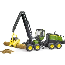 Bruder 02135 - Harvester mit Baumstamm grün/schwarz 1:16