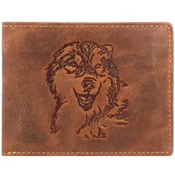 Greenburry Vintage Sternzeichen Geldbörse Leder 12 cm wolf