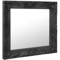 Furnicato Wandspiegel im Barock-Stil 60x60 cm Schwarz (1-St) schwarz