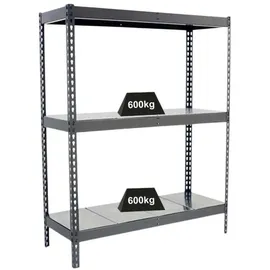 Proregal Schwerlastregal Metall 200x150x75 cm grau