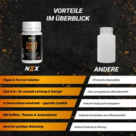 nex nutrition Fokus Boost Kapseln 60 St.