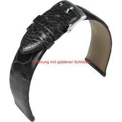 Eulit Straußenleder Straußenbein 20mm" E57694620101" - schwarz