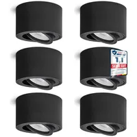 Linovum 6 Stück LED Deckenspot SMOL in schwarz -