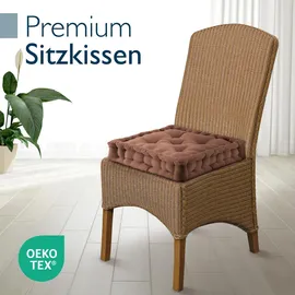 Beautissu Sitzkissen 40 x 40 x 8 cm braun 4-tlg.